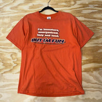 Vintage y2k im lazy but fun! 00s futuristic graphic t-shirt