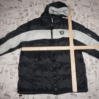 Large - Vintage Y2K Oakland Raiders 00s zip up puffer jacket