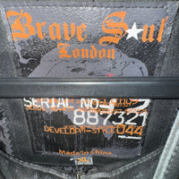 Vintage Y2K brave soul London 2000s leather striped jacket