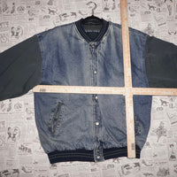 Large - Vintage Y2K button up bomber 1990s Letterman jacket