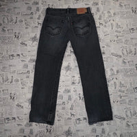 34x32 - Vintage Y2K Levi’s 501 wash faded black denim jeans