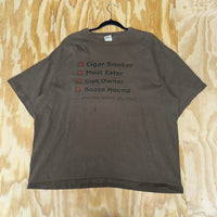 Vintage y2k cigar smoker boxes checked funny brown t-shirt