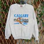 Vintage y2k calgary canada 1988 skiing skyline 80s crewneck