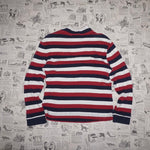 Small - Vintage Y2K striped Mickey Mouse quarter zip t-shirt