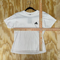 Vintage y2k adidas white baby tee 2000s embroidered t-shirt