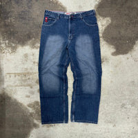 Vintage Y2K Paco jeans embroider 2000s baggy dark wash jeans