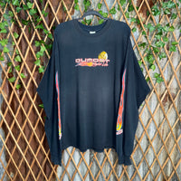 Vintage Y2K Dumont nightlife flame sleeve hit 2000s t-shirt
