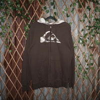 Large-Vintage Y2K quiksilver plaid embroider surf 00s hoodie