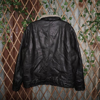XL -Vintage Y2K Levis button up Sherpa collar leather jacket