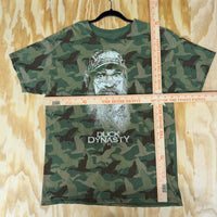 Vintage y2k duck dynasty duck camo all over print big face T