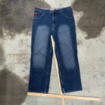 Vintage Y2K Paco jeans embroider 2000s baggy dark wash jeans