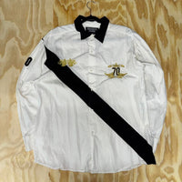 Vintage y2k brooklyn express polo embroidered button up tee