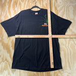 Vintage Y2K Knott Berry scary Farm fire zombie spiderweb tee