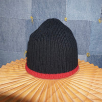 OSFA -Vintage Y2K Nike embroider swoosh black red 00s beanie