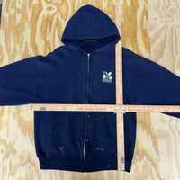 Vintage y2k embroidered sick paint splatter zip up hoodie