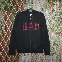 M- Vintage / Y2K 2000s Gap big arch logo grunge plaid hoodie