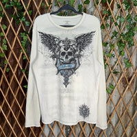 Vintage Y2K no boundaries thermal grunge skull 00 LS t-shirt