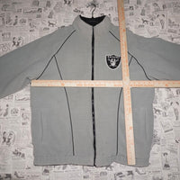 XL-Vintage Oakland Raiders embroider reversible 1990s jacket