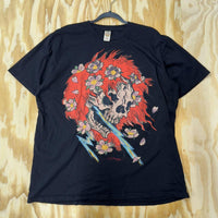 Vintage y2k ed hardy big skull skeleton grunge tattoo tshirt