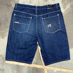 Vintage y2k fubu embroidered FB 2000s hip hop denim jorts