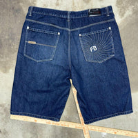 Vintage y2k fubu embroidered FB 2000s hip hop denim jorts