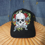 Fitted - Vintage Y2K grunge skull rose Six Flags 2000s hat