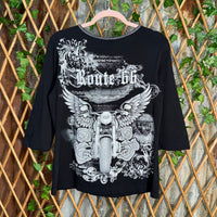 Vintage Y2K route 66 motorcycle biker 2000s femme t-shirt
