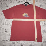 Large -Vintage Y2K route 66 authentic Jeans 00s clay red tee