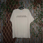 XL- Vintage Y2K funny quote 2000s era comedy beige t-shirt