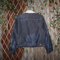 Small-Vintage Y2K Old Navy Sherpa lined denim trucker jacket
