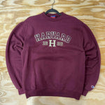 Vintage y2k harvard burgundy collegiate embroidered crewneck