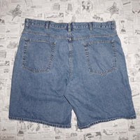 42 - Vintage y2k route 66 denim 00s summer jean shorts jorts