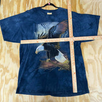 Vintage y2k tie dye american bald eagle the mountain t-shirt