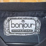 Vintage y2k bonjour french style crop top femme / womens tee