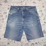 32 - Vintage Y2K Rustler faded distressed denim jean shorts