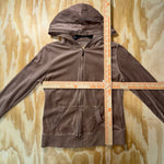 Vintage Y2K plush juicy velour style 2000s femme zip hoodie