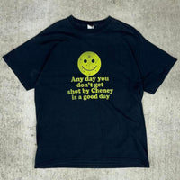 XL - Vintage smiley face bullet hole cheney t-shirt