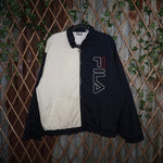 Large - Vintage Y2K Fila embroider 2tone zip up windbreaker