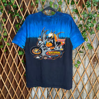 Vintage Y2K drag race motorcycle tie dye biker 2000s t-shirt
