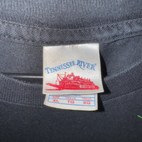 Vintage Y2K Knott Berry scary Farm fire zombie spiderweb tee