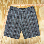 Vintage y2k hurley plaid embroider 2000s surf skate shorts