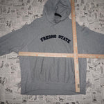 XL-Vintage Y2K Fresno State embroider raw heavyweight hoodie