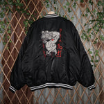 XXL - Vintage Y2K dragon embroider 1990s satin bomber jacket