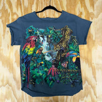 Vintage y2k cut off aop wraparound rainforest femme t-shirt