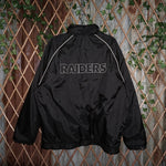 XL-Vintage Oakland Raiders embroider reversible 1990s jacket