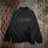 XL-Vintage Oakland Raiders embroider reversible 1990s jacket