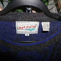 Medium - Vintage Y2K Aztec style abstract 1990s knit sweater