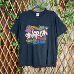 Vintage Y2K snap on graffiti spell out abstract 00s t-shirt
