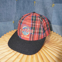 OSFA - Vintage Y2K hard Rock Cafe plaid embroider 1990s hat