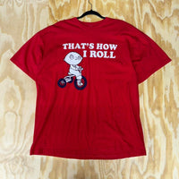 Vintage y2k "thats how i roll" stewie griffin family guy tee